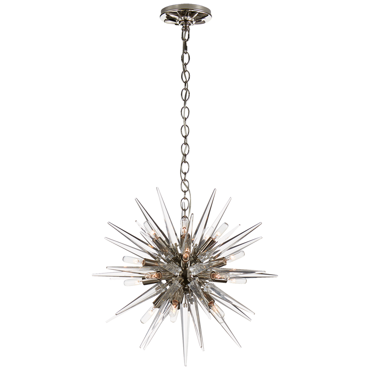 Quincy Small Sputnik Chandelier in Polished Nickel with Clear Acrylic