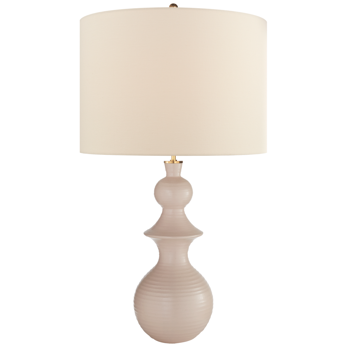 Saxon Large Table Lamp in Blush with Linen Shade