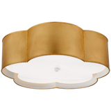 Bryce Large Flower Flush Mount in Gild and White with Frosted Acrylic