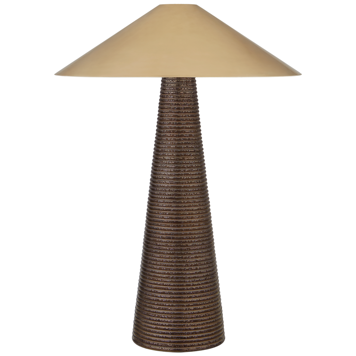 Miramar Table Lamp in Crystal Bronze with Antique-Burnished Brass Shade