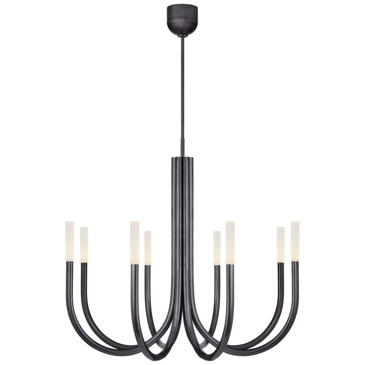 Rousseau Medium Chandelier in Bronze with Etched Crystal