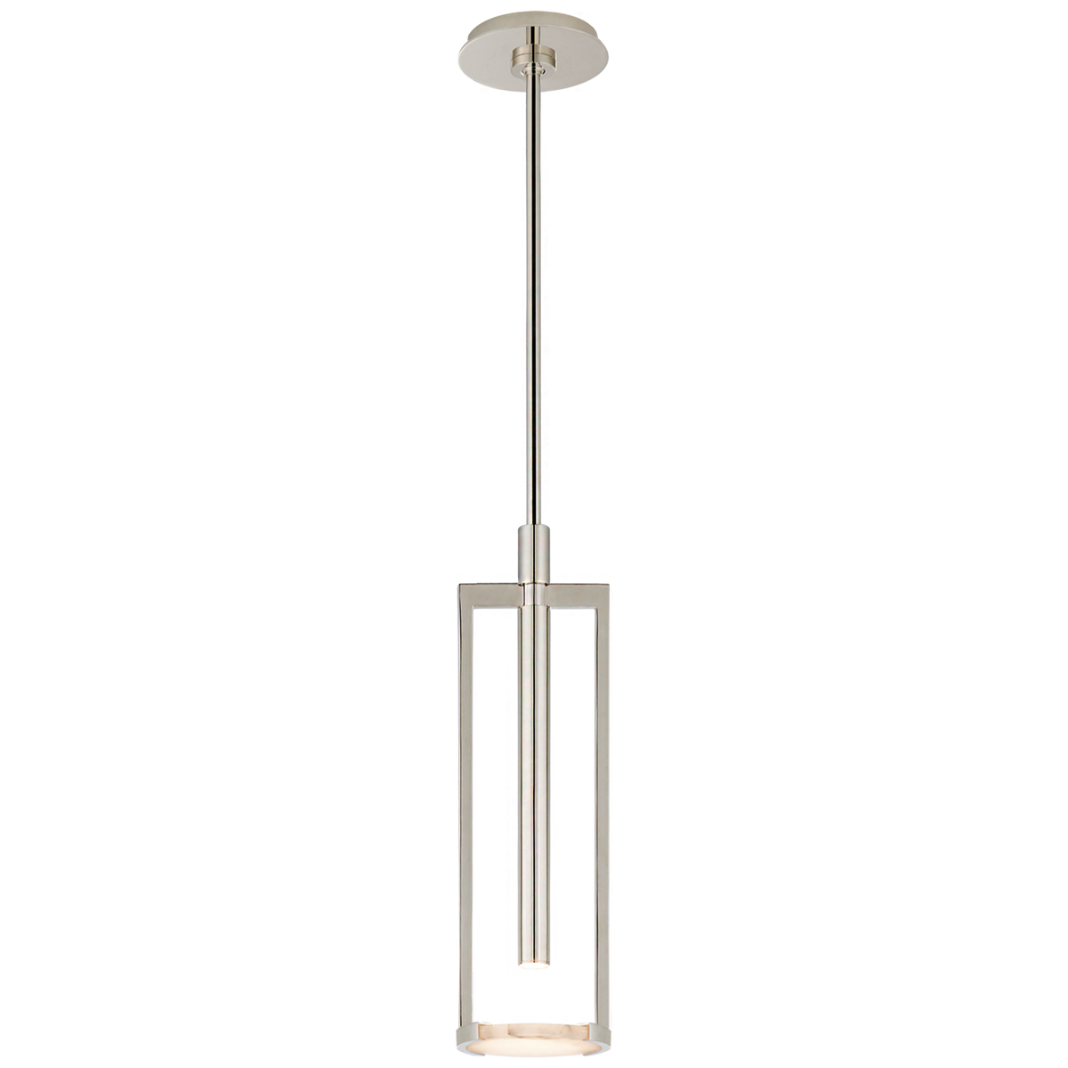 Melange Small Floating Disc Pendant in Polished Nickel with Alabaster
