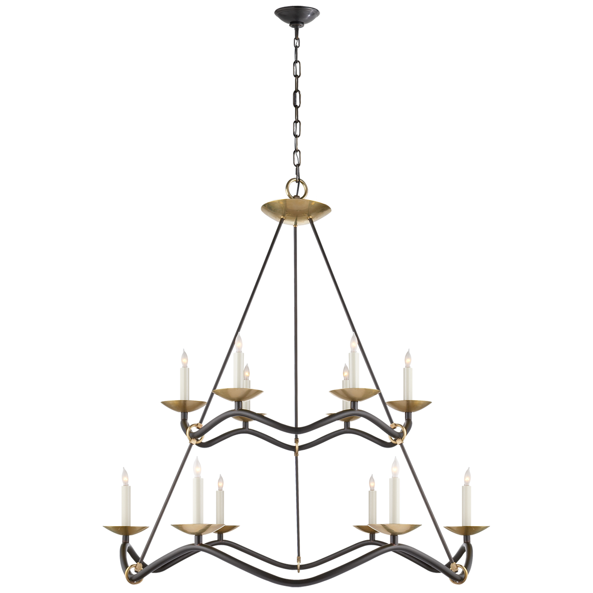 Choros Two-Tier Chandelier in Aged Iron