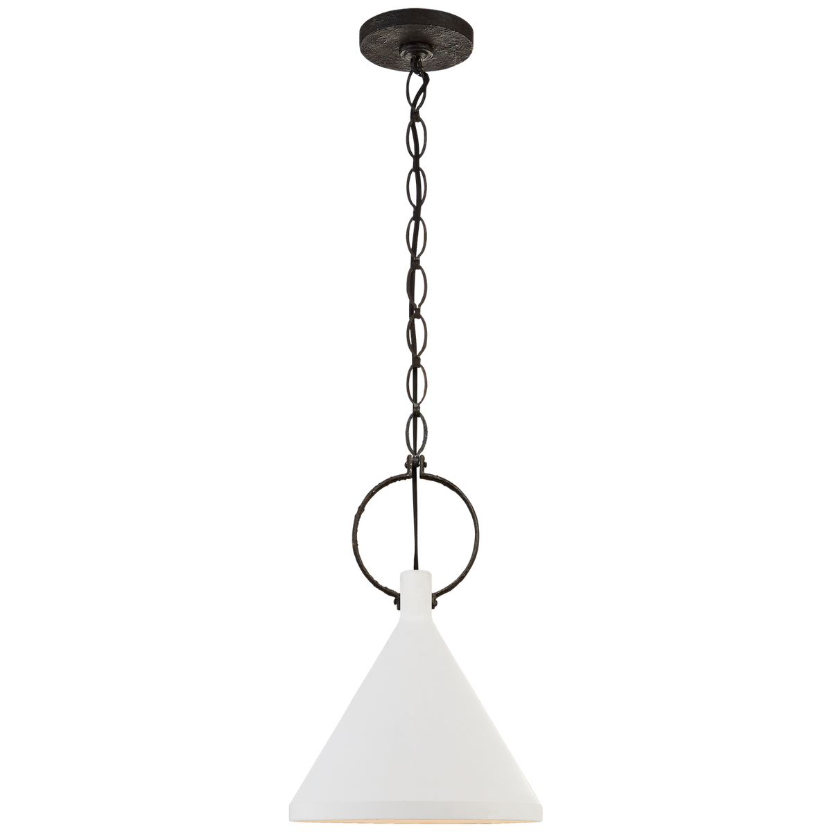 Limoges Medium Pendant in Natural Rust with Plaster White Shade