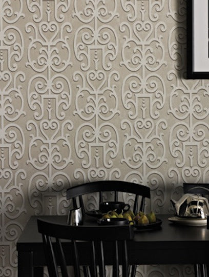 Osborne and Little Wallpaper Colleoni Vinyl Stone White